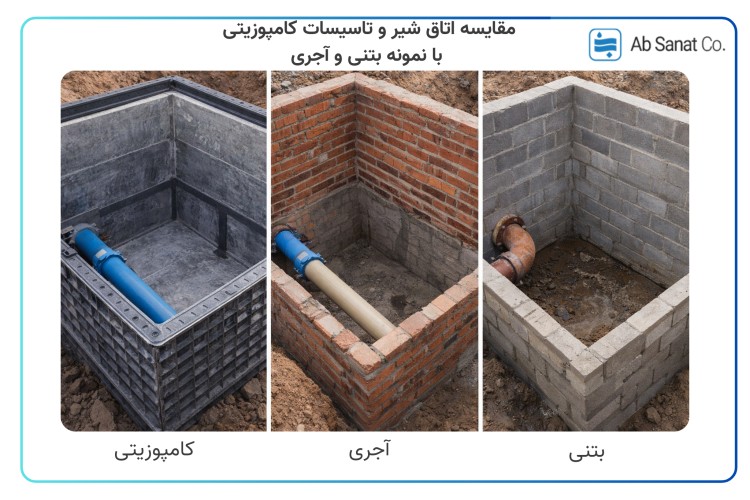 مقایسه اتاق شیر و تاسیسات کامپوزیتی با نمونه بتنی و آجری مقایسه اتاق شیر و تاسیسات کامپوزیتی با نمونه بتنی و آجری